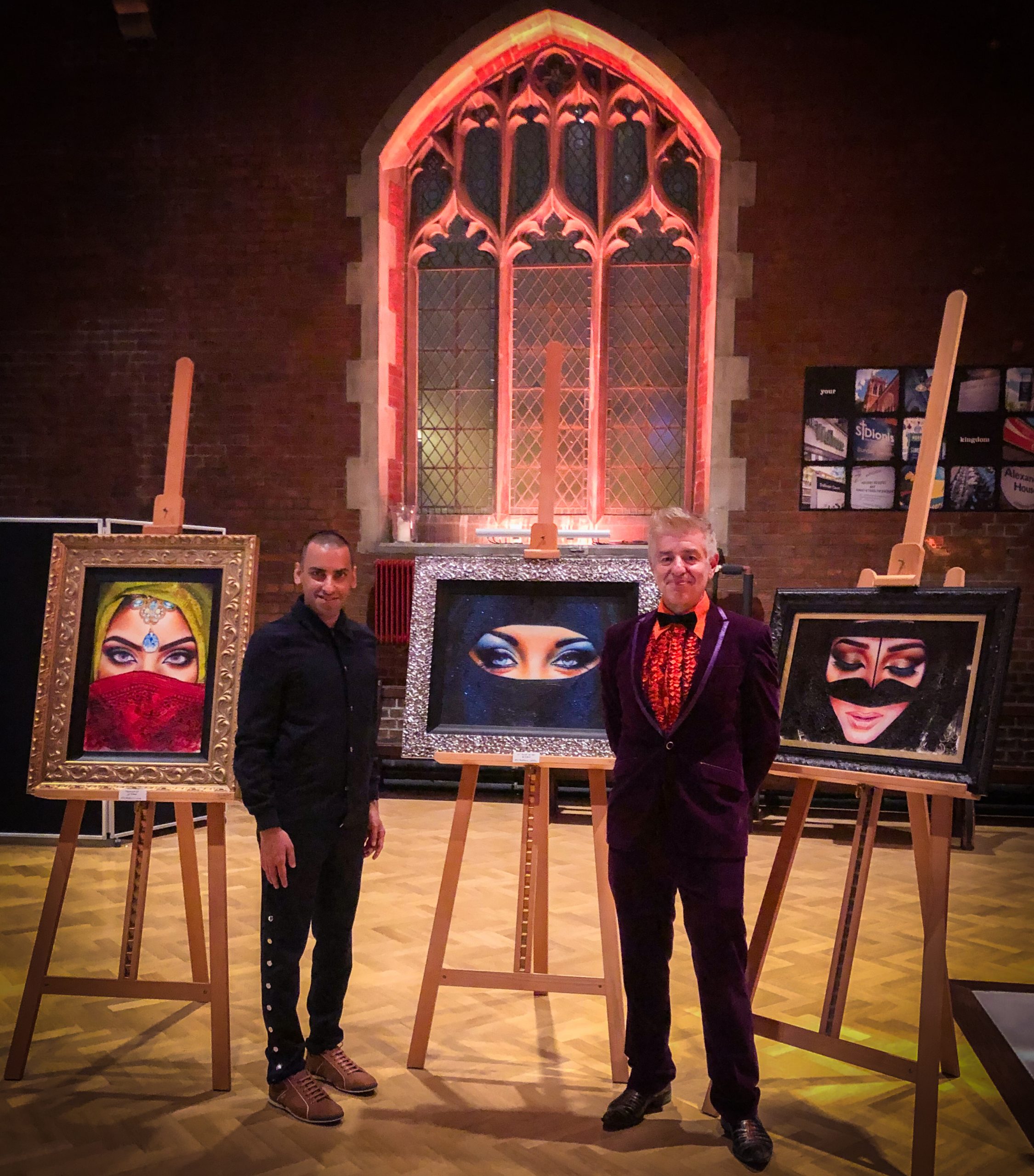 With international Artist Metin Salih at his art exhibition in Fulham (London)