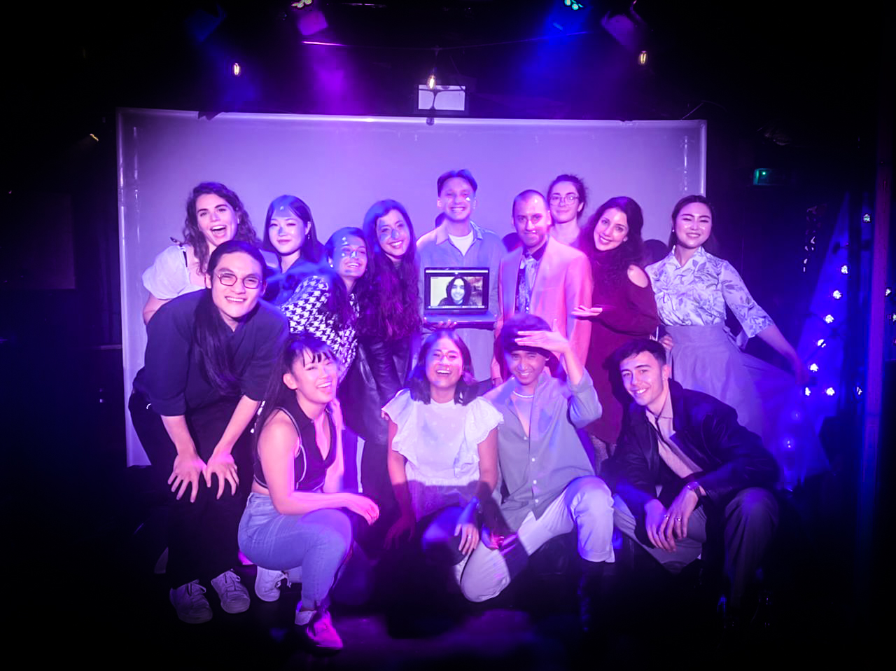 Group Photo after a Cabaret Show in the West End to promote Asians in the arts - featuring spoken word, mind reading and musical theatre